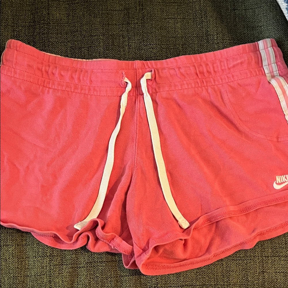 Nike Women's Coral Pink Athletic Drawstring Shorts